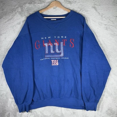 Sudadera De Colección New York Giants Para Hombres 2XL Azul Años 90 Pullover Cuello Redondo NFL Lee Sport Foto 1 de 4
