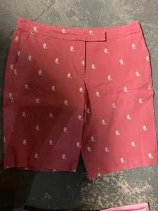 Talbots - Chino Shorts - Size 12 - Seahorses - Dusty Rose - Picture 1 of 2