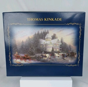 Thomas Kincade "Gliw Of The Holidays" Leuchten Glas Ornamente 4er Set Neu - Bild 1 von 9