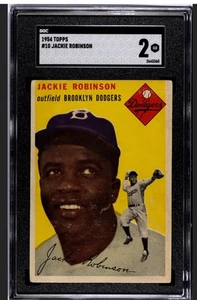 JACKIE ROBINSON 1954 TOPPS SGC 2 ! *FRESHLY GRADED ! *DEAD CENTERED BEAUTY ! WOW - Picture 1 of 2