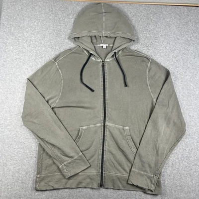 Sudadera con Capucha James Perse Vintage Terry Francés Cremallera 2XL Para Hombre Gris LEER Foto 1 de 4