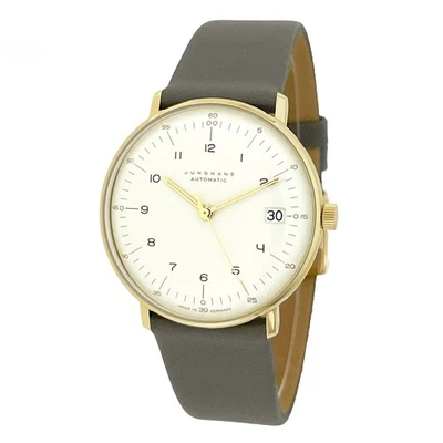 JUNGHANS Max Bill Automatic 027/7108.02 Gold Case 38mm Leather Watch Outlet New - Image 1 of 4