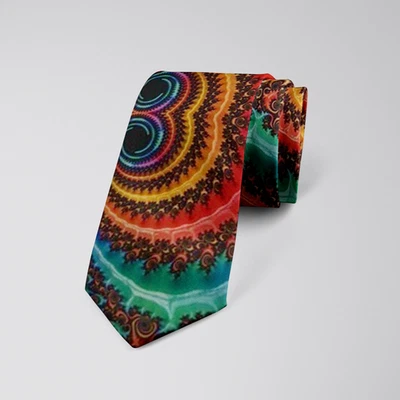 Corbata para hombre diseño fractal de 3 pulgadas de ancho y 56 pulgadas de largo - Edición limitada Foto 1 de 3