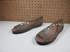 Crocs womens clear open toe Adrina Circle jelly flats 10 M - Picture 1 of 6