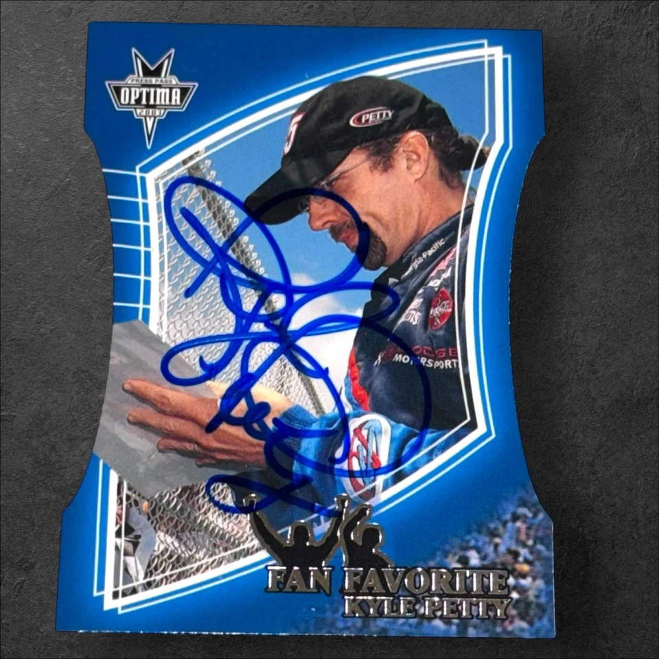Kyle Petty NASCAR signed card VINTAGE 2003 PRESS PASS OPTIMA RACING FAN FAVORITE - Image 1 of 1