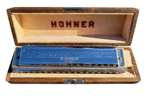 Harmonica M Hohner 64 Chromonika Key of C Harmonica in Wooden Case - Picture 1 of 9