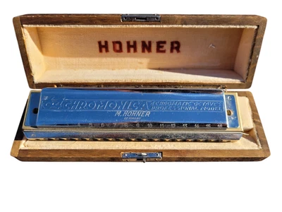 Harmonica M Hohner 64 Chromonika Key of C Harmonica in Wooden Case - Image 1 of 4