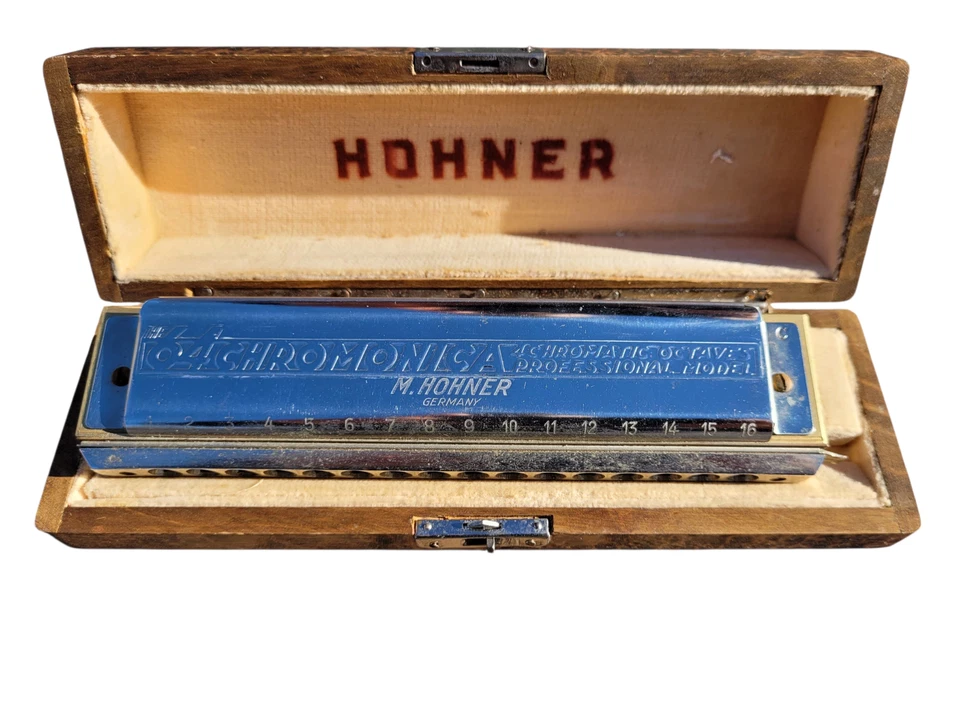 Harmonica M Hohner 64 Chromonika Key of C Harmonica in Wooden Case - Image 1 of 4