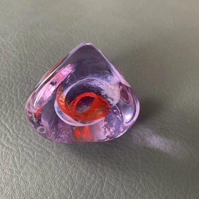 Caithness Scotland ’Pebble’ Art Glass Paperweight Pink Red - Image 1 of 4
