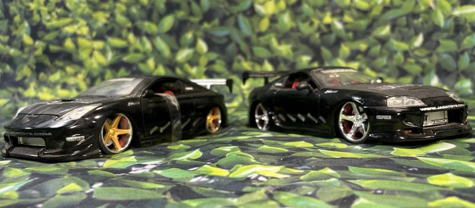 (2) Jada Toys Negro Toyota Supra Import Racer’s Escala 1:24 Die Cast|DubShop Foto 1 de 4