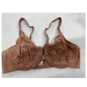 Glamorise Womens Brown Nude Lace Minimizer Bra Size 44C Sexy Underwire  - Picture 1 of 5