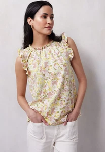 LC Lauren Conrad Floral Sleeveless Ruffle Tank Top Damen XL Soft Flowy Neu - Bild 1 von 16