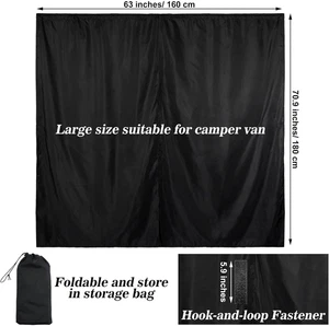 Kit de cortinas divisoras de cabina de bloqueo de luz trasera en cabina cortina privacidad furgoneta 71 X 63 - Imagen 1 de 6