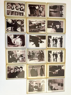 Vtg 1964 Set 17 Topps BEATLES Movie A Hard Days Night Trading Cards in sleeves - Image 1 of 4