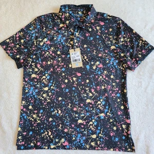 Chubbies Men’s M Paint Drips Polo Shirt Multicolor Stretch Athletic Golf Top - Picture 1 of 22