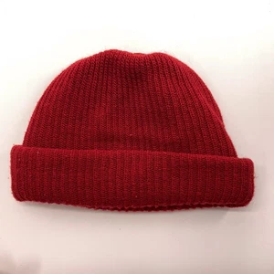 Darker Red Machine Knit Retro Winter Watch Cap - Picture 1 of 6