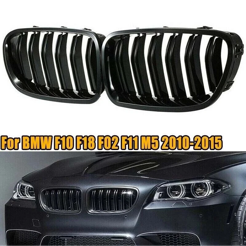 Front Grille Bumper Kidney For BMW 5 Series F10 M5 style Glossy Black 2010~2016 Foto 1 de 4