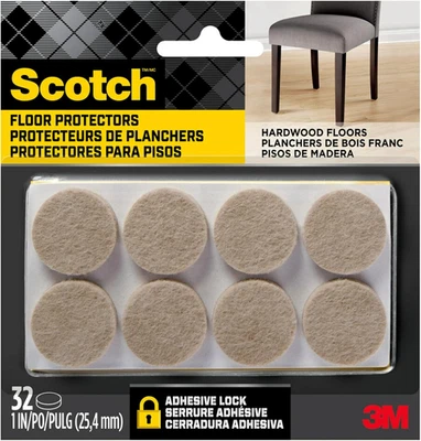 Almohadillas de fieltro escocés 32 piezas beige, almohadillas de fieltro para muebles para proteger pisos de madera dura Foto 1 de 4