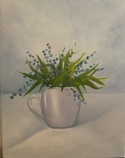 oil paintings original flowers decorative interior palette knife Canvas 11/14inc