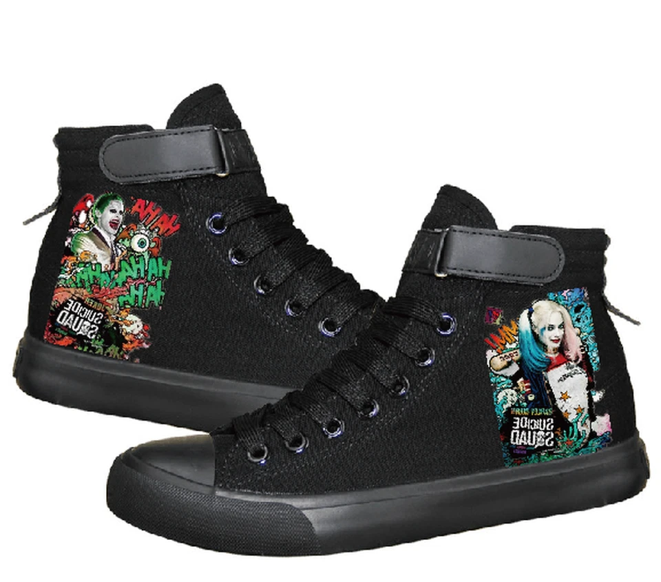 Escuadrón Suicida Harley Quinn Joker Zapatos de Lona Alta Informales Tenis Pareja Foto 1 de 2