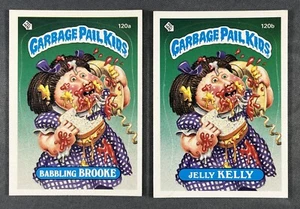 1986 Topps Garbage Pail Kids Series 3 BABBLING BROOKE 120a & JELLY KELLY 120b - Picture 1 of 2