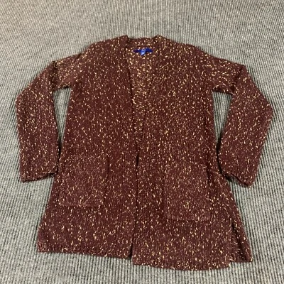 Suéter APT 9 Mujer XS Rojo Frente Abierto Cárdigan Metálico Gran Tamaño Trabajo Profesor Foto 1 de 4