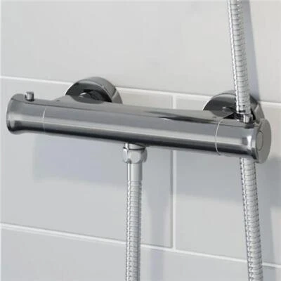 ARCHITECKT Round Thermostatic Bar Mixer Shower Valve - Bottom Outlet Silver, Chrome