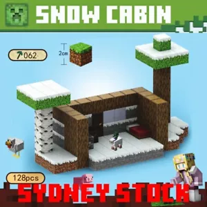Minecraft Magnetic Building Blocks - Snow Cabin 128pcs (T062) STEM - Picture 1 of 6