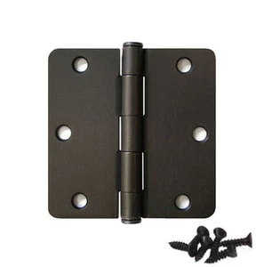Radius Round Corner Interior Door Hinge US10B Oil Rubbed Bronze 3.5"X3.5" w 1/4 - Picture 1 of 3