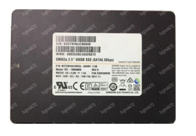 480GB Samsung SSD SM863a MZ-7KM480N Solid State Drive MZ7KM480HMHQ-00005 Genuine - Image 1 of 4