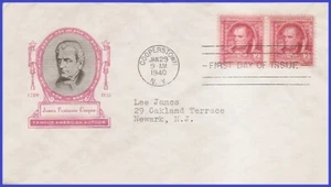 EE. UU. # 860 ADDR IOOR FDC STR2 James Fenimore Cooper - Imagen 1 de 1