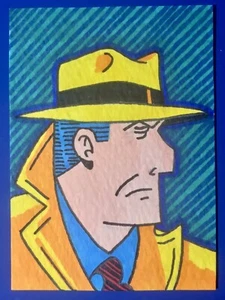 Dick Tracy handgefertigte Skizzenkarte signiert vom Künstler.  Sammlerstück Kunstwerk. - Bild 1 von 3