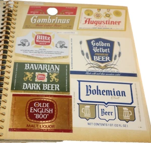 Vintage Album With 125+ Vintage Beer Bottle Labels (With Smaller Neck Labels) - Picture 1 of 21