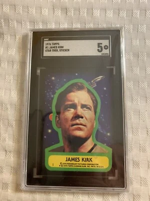 1976 Topps Star Trek Stickers James Kirk #1 SGC 5 ROOKIE Nice🔥 - Image 1 of 2
