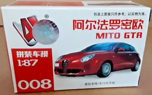 1/87 HO Scale Alfa-Romeo Mito BLUE-Plastic Model Kit-008 -NIB- SHIPS FROM USA! - Picture 1 of 6
