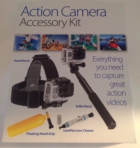 Selfie wand Sunpak PlatinumPlus Action Camera Accessory Kit Head Mount Hand Len - Picture 1 of 11