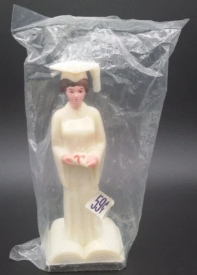 ВИНТАЖНЫЙ ВЫПУСКНИК CAKE TOPPERS MIDCENTURY ЛОТ ИЗ 3. Новый из старых запасов кепка и платье выпускной. 1960-е годы. - Изображение 1 из 4