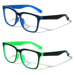 2 Pairs Kids Blue Light Blocking Glasses, Anti Eyestrain - Computer Ages 4 to 11 - Picture 1 of 12