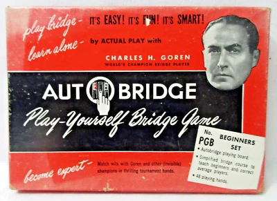 Vintage AUTOBRIDGE Jogo de Ponte Play-Yourself Charles H Goren Tabuleiro, Apenas Folhas - Imagem 1 de 4