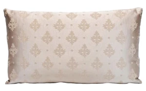 Ivory Damask  Embroidered 12"x20" Decorative Lumbar Throw Pillow Cover - Picture 1 of 11