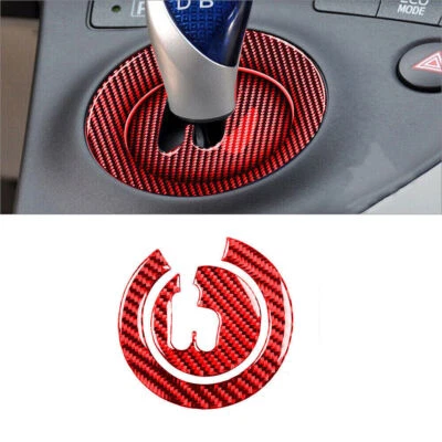 Cubierta de panel de cambio de marchas de fibra de carbono roja 2 piezas para Toyota Prius 2012-2015 Foto 1 de 4