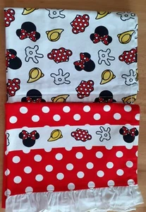 Disney Parks Minnie Mouse Polka Dot Red Spotty Frilly Tea Towels Set ×2 FaBuLoUs - Picture 1 of 8