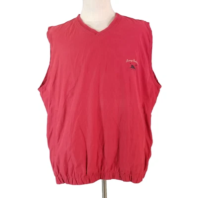 Tommy Bahama windbreaker golf Sports vest men's large red pockets - Image 1 of 4