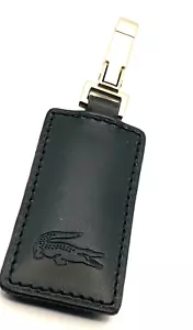 LACOSTE KEYRING KEY FOB Leather Vintage L30 Club Collection Slg 2 Black - Picture 1 of 3