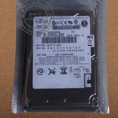 Fujitsu 120 GB 2,5" 5400 RPM 8 MB IDE PATA disco rigido HDD computer portatile MHV2120AH - Immagine 1 di 2