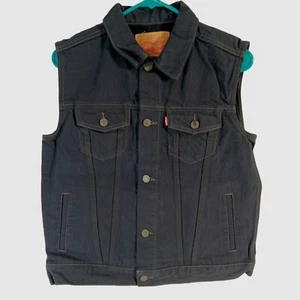 Levi Strauss & Co. Sleeveless Navy Blue Denim Jean Vest Red Tab Youth Size XL - Picture 1 of 10