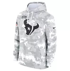 HOUSTON TEXANS NIKE Arctic Camo 2024 Salute to Service Hoodie 4XL - Picture 1 of 10