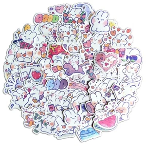 60PCS Cute Cartoon Rabbit Mongmong Assorted Scrapbooking Notebook Dairy Stickers - Picture 1 of 6