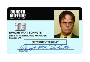 Adesivo vinile pretagliato pretagliato Dwight Schrute ufficio carta di credito avvolgente sovrapposizione - Foto 1 di 1