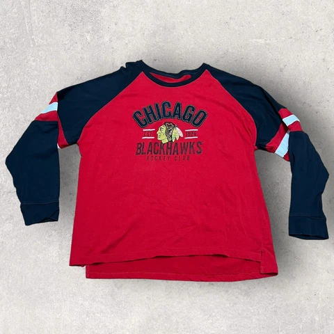 Vintage Chicago Blackhawks Shirt Mens 2XL Red NHL Embroidered Hockey Club Jersey Cover
